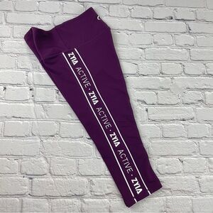 ZYIA Purple Leggings with White Accents